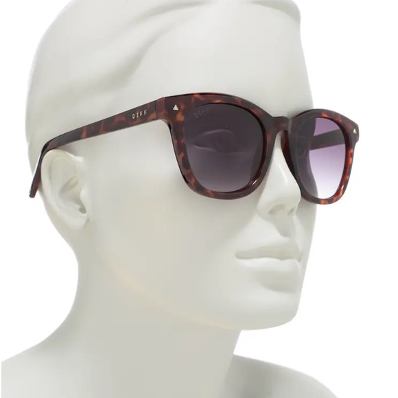 DIFF Quinn Sunglasses Tortoise Frame Grey Gradient Lenses Unisex NWT - Picture 2 of 4